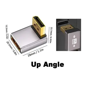 DISPLAYPORT 1.4 ANGLE ADAPTER 8K@60HZ MALE-FEMALE UP
