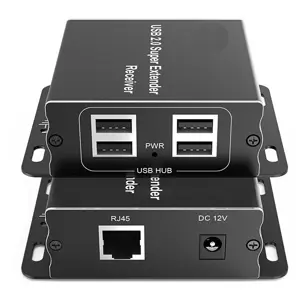 Remotes USB 2.0 over a network up to 60 meters including TopX power supply