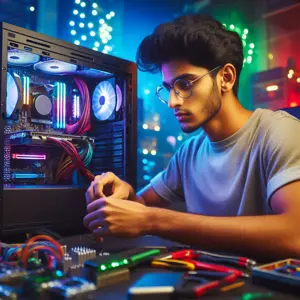 Assembling a computer including installing liquid cooling