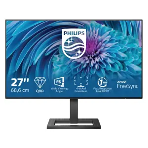 PHILIPS 275E2FAE/00 27" IPS 2K LED MONITOR WITH HEIGHT ADJUSTABLE FOOT