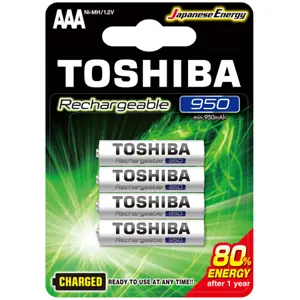 Rechargeable Batteries 950mAh AAA Pack - 4 Pcs Toshiba