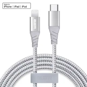 Esr Nylon USB-C to Lightning PD Cable-1M-Cable-Silver