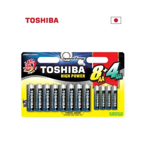 AA 8 + AAA 4 Pack - 12 Pcs Made by Toshiba
