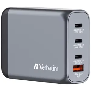 Verbatim GNC-100 GaN Charger 4 Port 100W USB Wall Charger