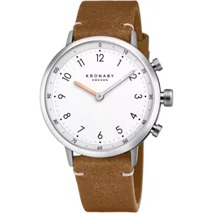 שעון יד היברידי לגברים Kronaby Nord S3128/1 leather strap watch