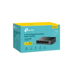 מתג 5 ערוצים +TP-LINK LS105GP 5-Port Gigabit Desktop Switch with 4-Port PoE